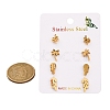 304 Stainless Steel Leaf Stud Earring Kits EJEW-H142-03G-5