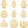 9Pcs 9 Style Carbon Steel Cabochons DIY-OC0008-52-1