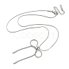 Anti-Tarnish 304 Stainless Steel Bowknot Pendant Round Snake Chain Necklaces for Women NJEW-Z044-10P-2