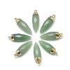 Natural Green Aventurine Pointed Pendants G-Q495-10G-1