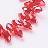 Electroplate Glass Faceted Teardrop Beads Strands EGLA-D014-16-3