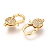 Brass Micro Pave Cubic Zirconia Lobster Claw Clasps X-ZIRC-O038-23G-2