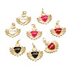 Golden Brass Enamel Pendants KK-A155-15G-1