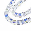 Electroplate Transparent Glass Beads Strands EGLA-N002-17A-B01-3