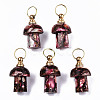Assembled Synthetic Bronzite and Imperial Jasper Openable Perfume Bottle Pendants LS-G-S366-057C-1