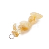 3Pcs Natural Aquamarine & Citrine & Flower Amazonite Chip Beaded Constellation Pendants PALLOY-JF03043-03-5