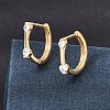 Brass Pave Cubic Zirconia Hoop Earrings KK-CBACA55-16G-1