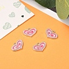 Pink Alloy Enamel Heart Charm Pendants Great for Mother's Day Gifts Making X-ENAM-19.5X19.5-4