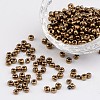 6/0 Electroplated Metallic Colours Round Glass Seed Beads X-SEED-A009-4mm-601-1