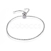 Non-Tarnish Adjustable 304 Stainless Steel Rolo Chains Slider Bracelet BJEW-L653-003P-B-1
