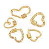 5Pcs 5 Styles Brass Screw Carabiner Lock Charms KK-TA0008-24-2