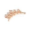 Brass Pave Clear Cubic Zirconia Connector Charms ZIRC-K088-16KCG-3