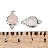 Natural Rose Quartz Faceted Connector Charms G-L514-048G-10-3