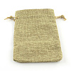 Polyester Imitation Burlap Packing Pouches Drawstring Bags X-ABAG-R005-18x13-01-1