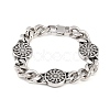 Stainless Steel Flat Round with Sun Symbol Bracelets BJEW-D379-08ASP-2