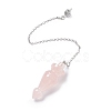 Natural Rose Quartz Pointed Dowsing Pendulums AJEW-B020-03P-07-2