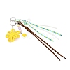 Flower Handmade Woven & Polyester Cord & Resin & Acrylic Beaded Pendant Decorations HJEW-JM04421-03-4