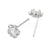 SHEGRACE Brass Micro Pave Cubic Zirconia Stud Earrings XGRQ4N865-721P-2