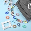 Opaque Spray Painted Acrylic Linking Rings OACR-T024-01-I-6