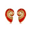 304 Stainless Steel Enamel Conch Stud Earrings EJEW-Z147-02G-3