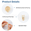 10Pcs 5 Styles 304 Stainless Steel & Brass  Cuff Earrings EJEW-HS0001-44B-3