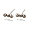 Tarnish Resistant 201 Stainless Steel Beaded Horizontal Bar Stud Earrings with 316 Stainless Steel Pin for Women STAS-K238-01P-2