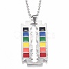 Rainbow Alloy Blade Pendant Necklaces NJEW-O121-02P-1