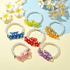 6Pcs 6 Colors Glass Pearl Beaded Stretch Bracelets Set BJEW-JB10042-2