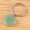 Heart Natural & Synthetic Mixed Gemstone Keychain KEYC-JKC00057-2