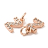 Brass Micro Pave Grade AAA Cubic Zirconia Charms ZIRC-P067-11RG-Z-NR-3