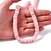 Flat Round Handmade Polymer Clay Beads CLAY-R067-10mm-18-6
