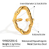 Irregular 304 Stainless Steel Adjustable Open Cuff Rings for Women SA4922-1-1