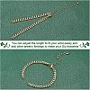 Nbeads 8Pcs Two Tone Handmade Brass Curb Chain Bracelet Makings KK-NB0002-63-5