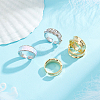 Unicraftale 6Pcs 2 Colors Brass Wave Open Cuff Ring for Women RJEW-UN0002-32-2