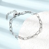 4MM 304 Stainless Steel Textured Paperclip Chain Bracelets for Man and Women SA-CBAB767-13P-1