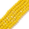 Electroplate Opaque Solid Color Glass Beads Strands EGLA-A034-P4mm-L02-1
