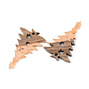 Transparent Resin & Walnut Wood Pendants RESI-S389-018A-B04-2