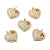Brass Micro Pave Cubic Zirconia Pendants KK-E015-22G-1