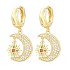 Brass Micro Pave Cubic Zirconia Hoop Dangle Earrings KK-CBA8324-05A-G-4