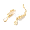 Teardrop Brass Fold Over Clasps KK-Z073-35G-01-2