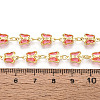 Brass Glass Butterfly Charm Link Chains CHC-T018-11C-G-3