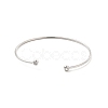 Clear Cubic Zirconia Open Cuff Bangle BJEW-G663-03P-1