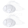 Bowknot Wool Felt Fascinators Pillbox Hat with Iron Alligator Hair Clips LS-MRMJ-WH0077-113A-1