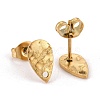 Ion Plating(IP) 304 Stainless Steel Stud Earring Findings STAS-O119-28G-2
