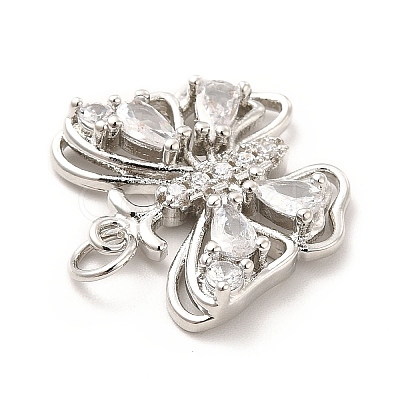 Rack Plating Brass Cubic Zirconia Pendants KK-K270-15P-1