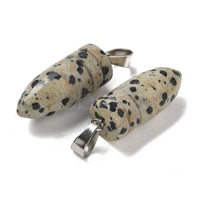 Natural Dalmatian Jasper Pointed Pendants G-B127-18P-07-1
