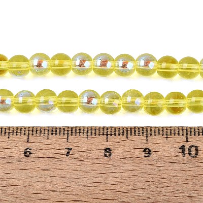 Transparent Electroplate Glass Beads Strands LS-EGLA-Q132-6MM-01A-01-1