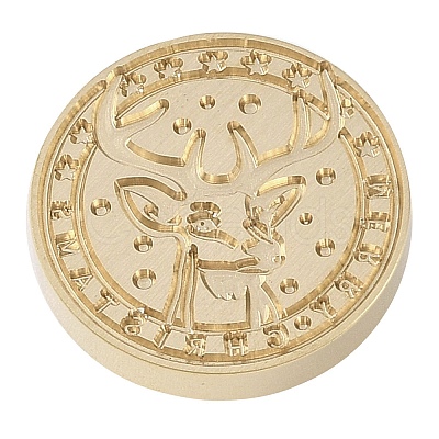 Christmas Series Wax Seal Brass Stamp Head AJEW-M037-01G-24-1