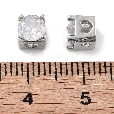 Rack Plating Brass Micro Pave Cubic Zirconia Beads KK-Z071-39P-1