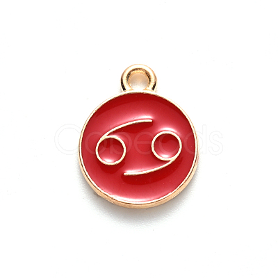 Alloy Enamel Pendants X-ENAM-S124-01B-07D-1